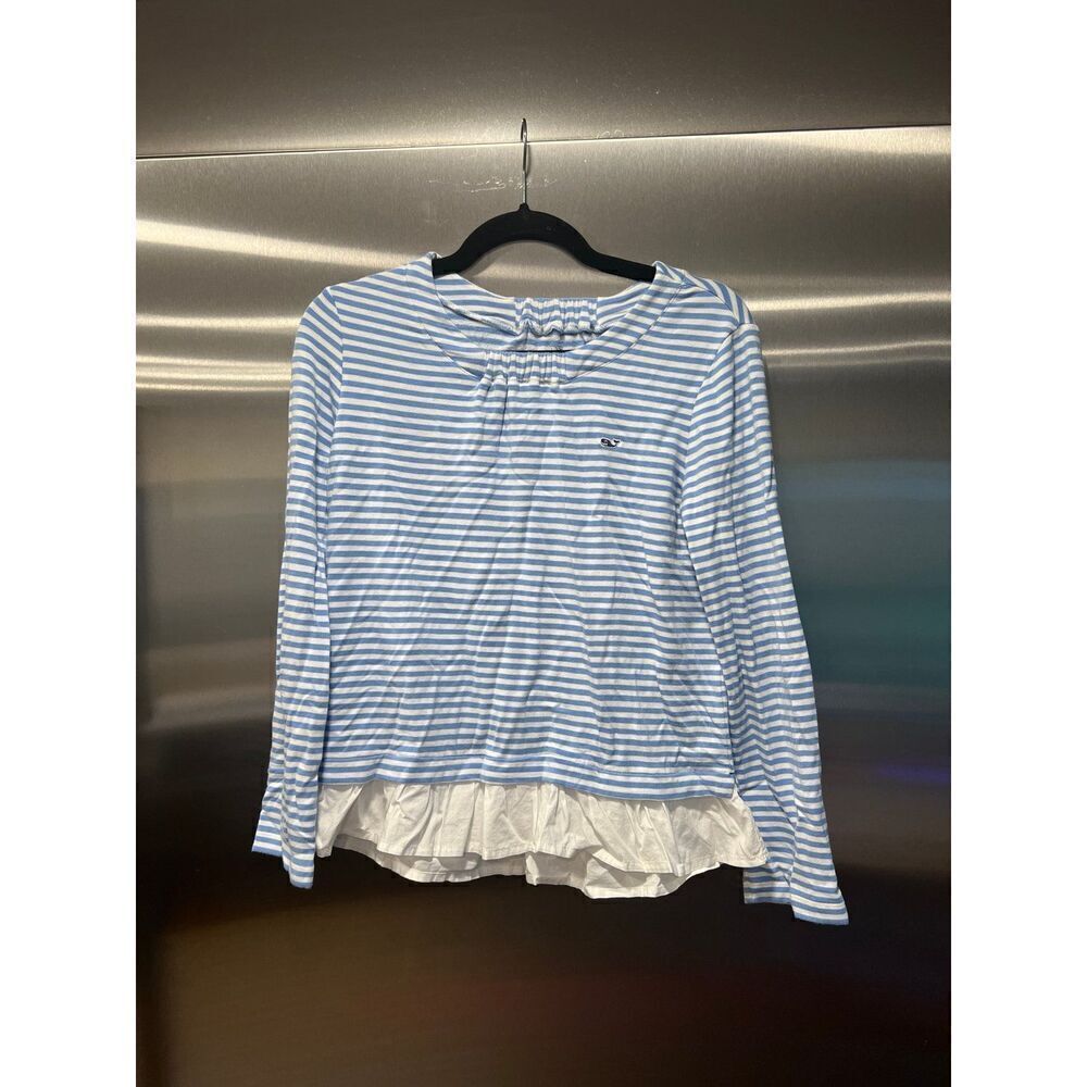 Vineyard Vines Striped Sweatshirt With Shirt Detail youth girl XL